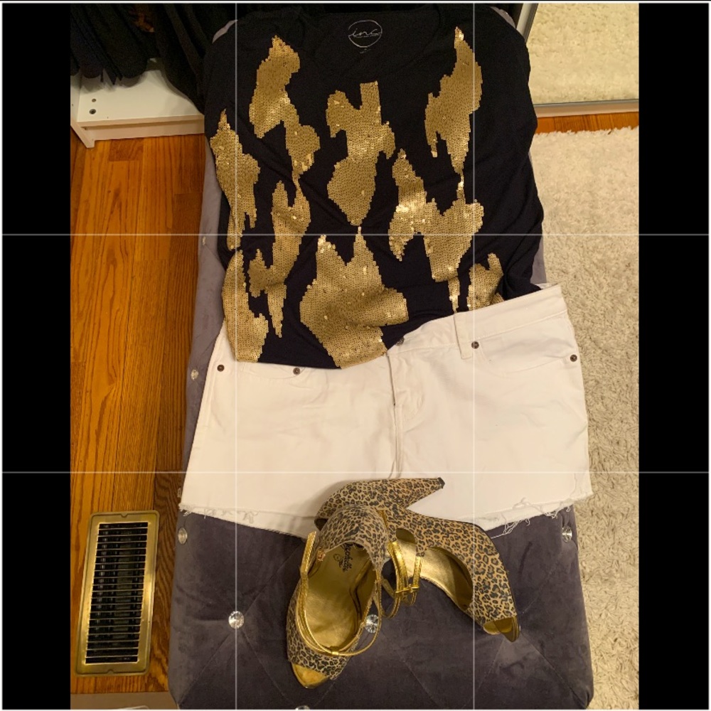 Black & Gold sequence Top by INC.